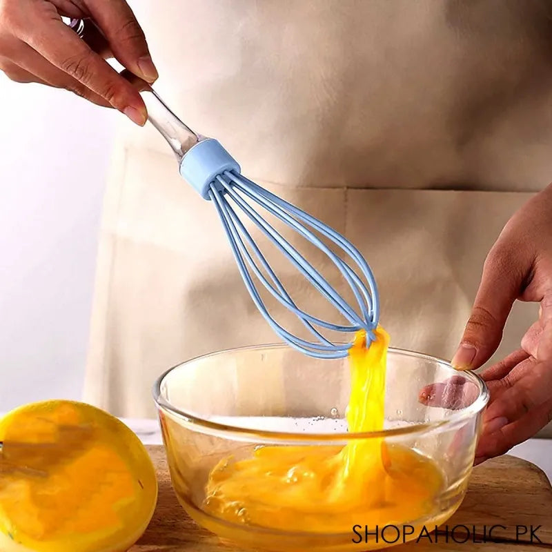 silicone manual egg beater with acrylic handle main image