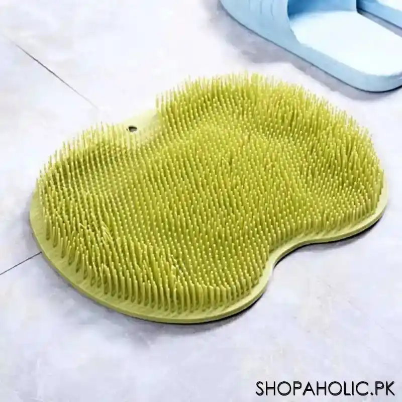 silicone non slip back brush and foot massager scrubber mat image4