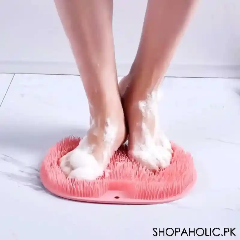 silicone non slip back brush and foot massager scrubber mat image7