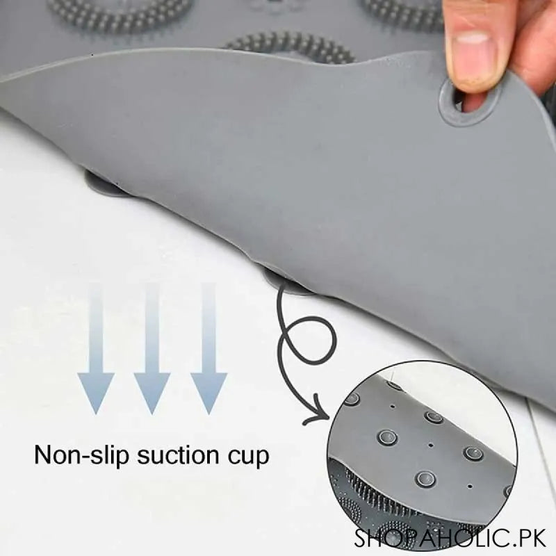 silicone non slip round bathroom mat image2