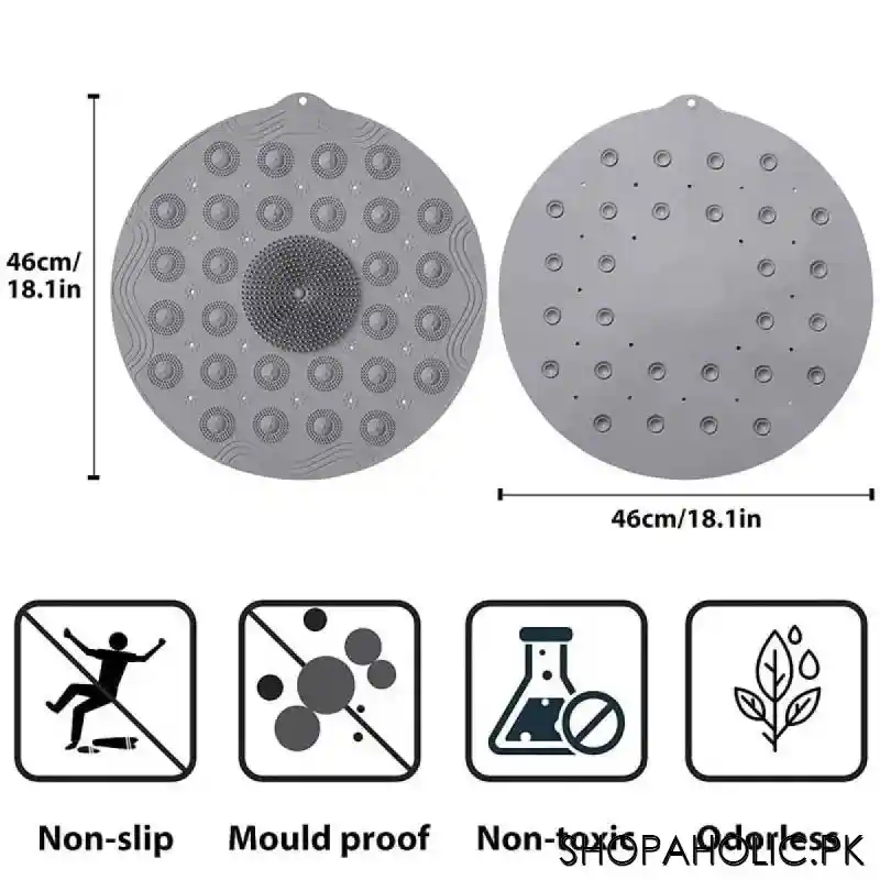 silicone non slip round bathroom mat image4