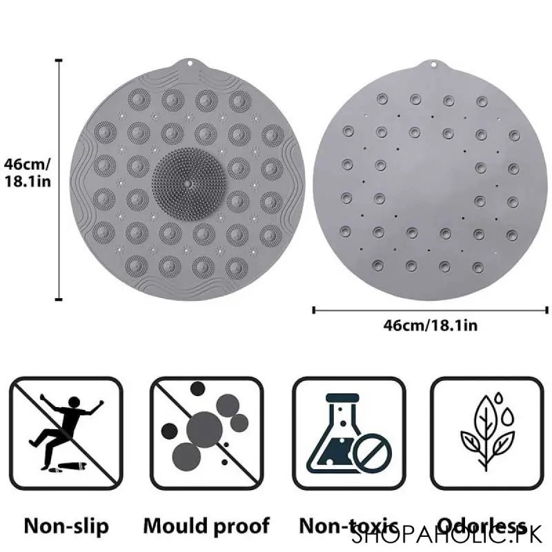 silicone non slip round bathroom mat image4