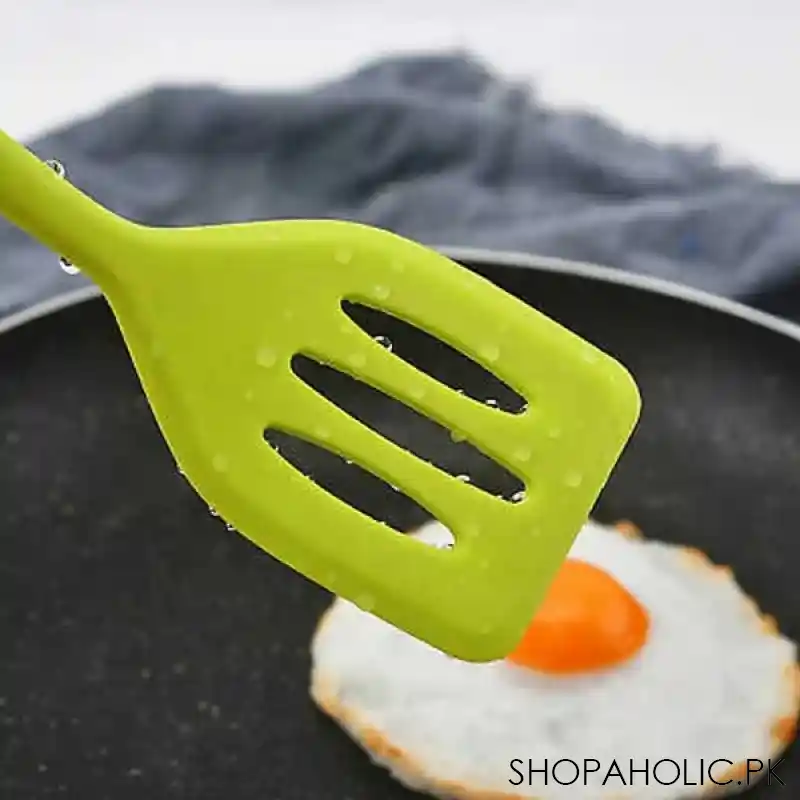 silicone slotted turner utensil spatula shovel cooking tool image3