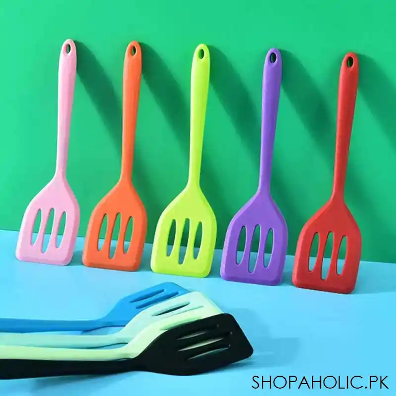 silicone slotted turner utensil spatula shovel cooking tool image5