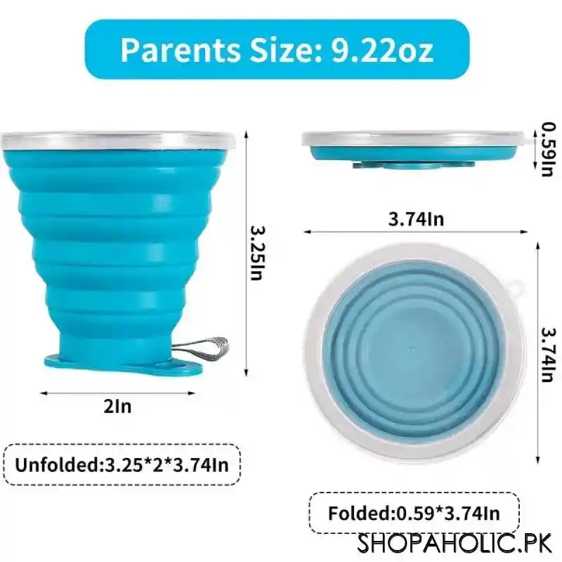 silicone ultra thin foldable travel cup with lid image4