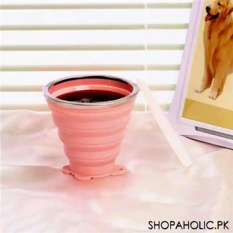 silicone ultra thin foldable travel cup with lid image9