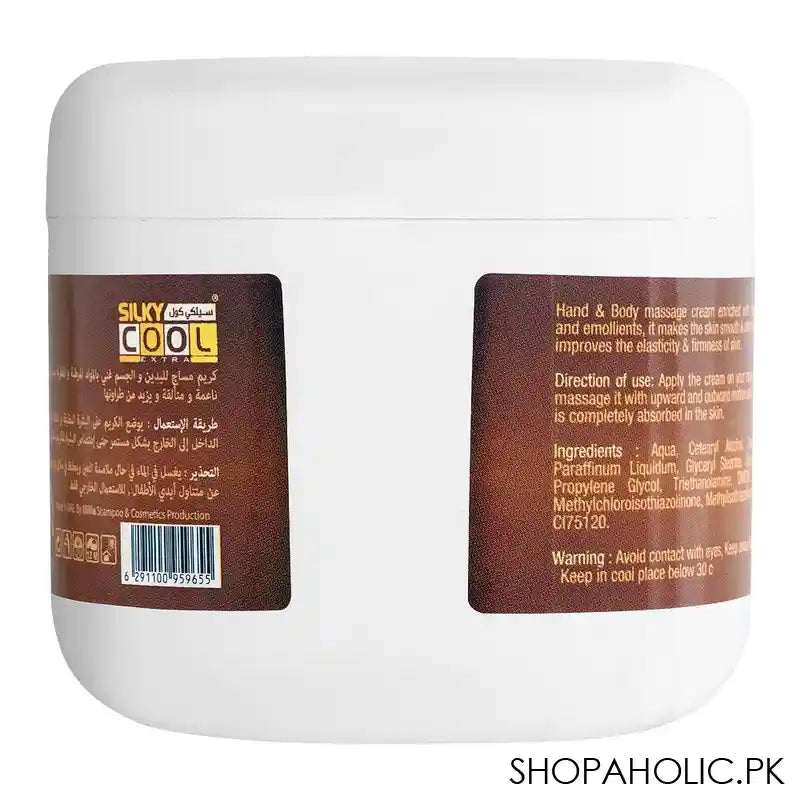 Silky Cool Extra Chocolate Hand & Body Massage Cream, 250ml - Image 3