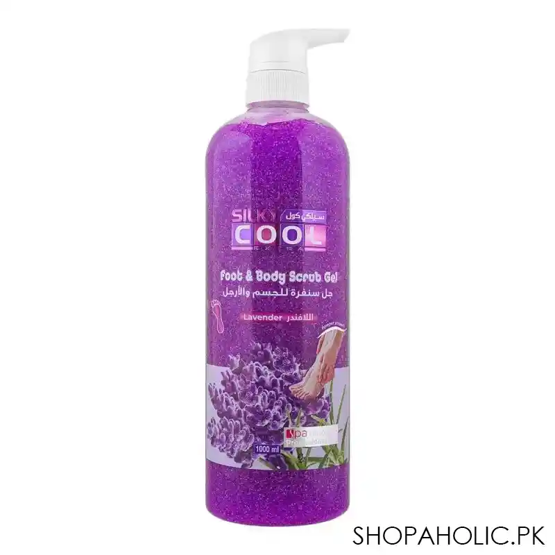 silky cool extra foot & body scrub gel, lavender, 1000ml main image