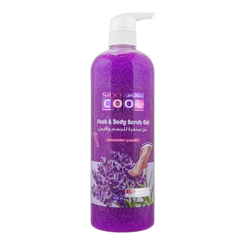 silky cool extra foot & body scrub gel, lavender, 1000ml main image