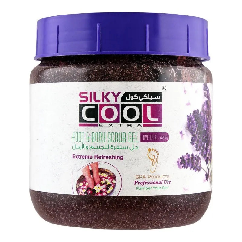 silky cool extra foot & body scrub gel, lavender, 500ml main image