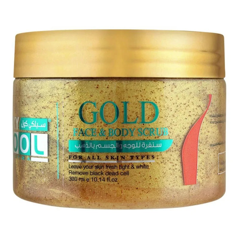 silky cool extra gold face & body scrub, all skin types, 300ml main image