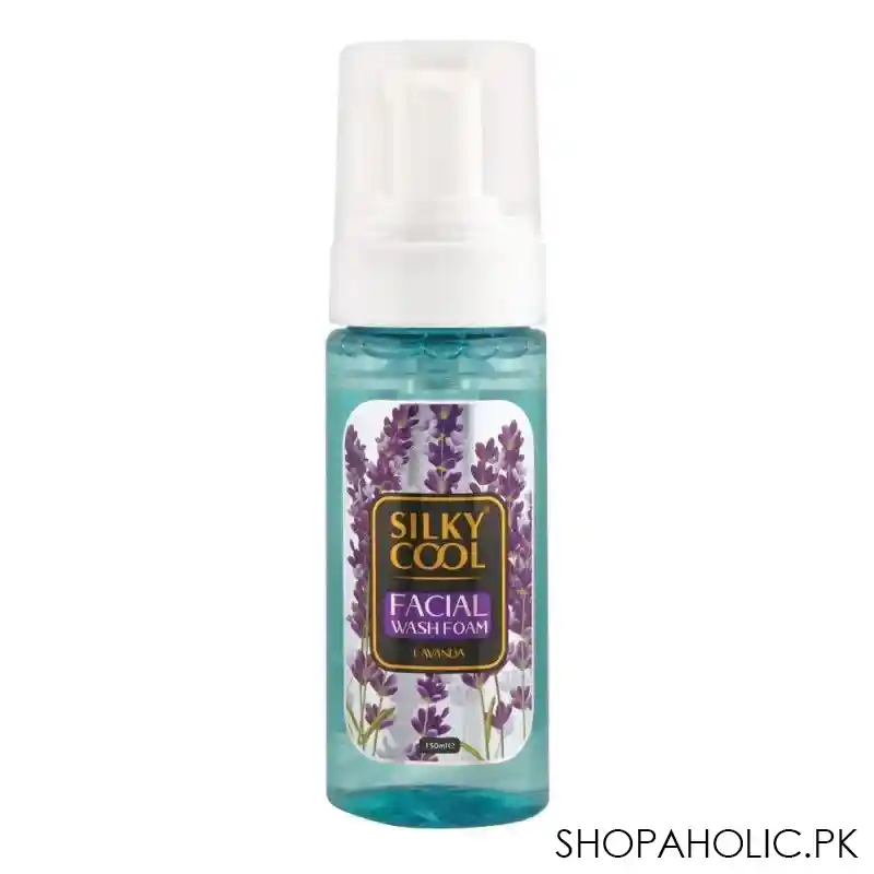 silky cool extra lavanda facial wash foam, 150ml main image