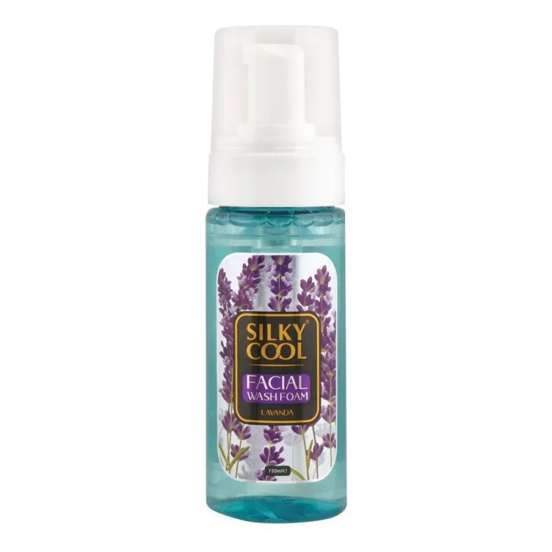 silky cool extra lavanda facial wash foam, 150ml main image