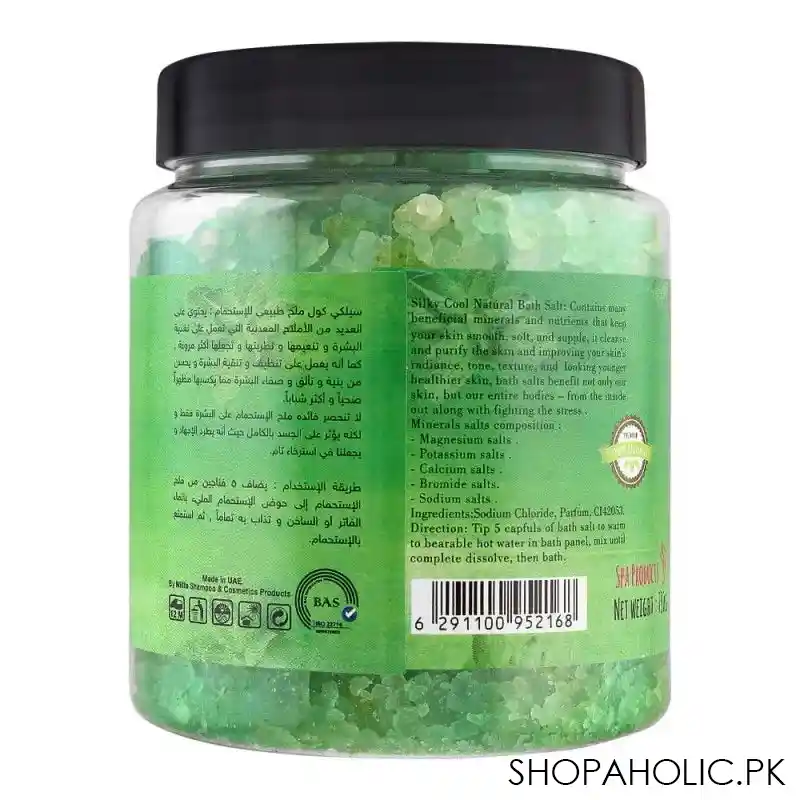 silky cool extra mineral bath salts, freshy minta, 750g image2