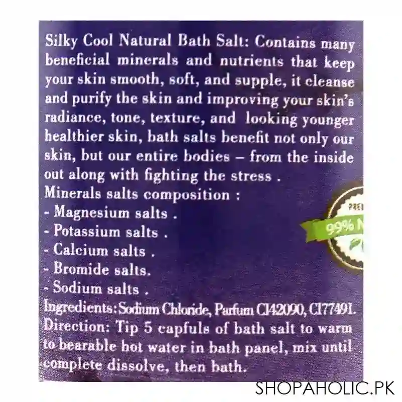 silky cool extra mineral bath salts, relaxy lavenda, 750g image3