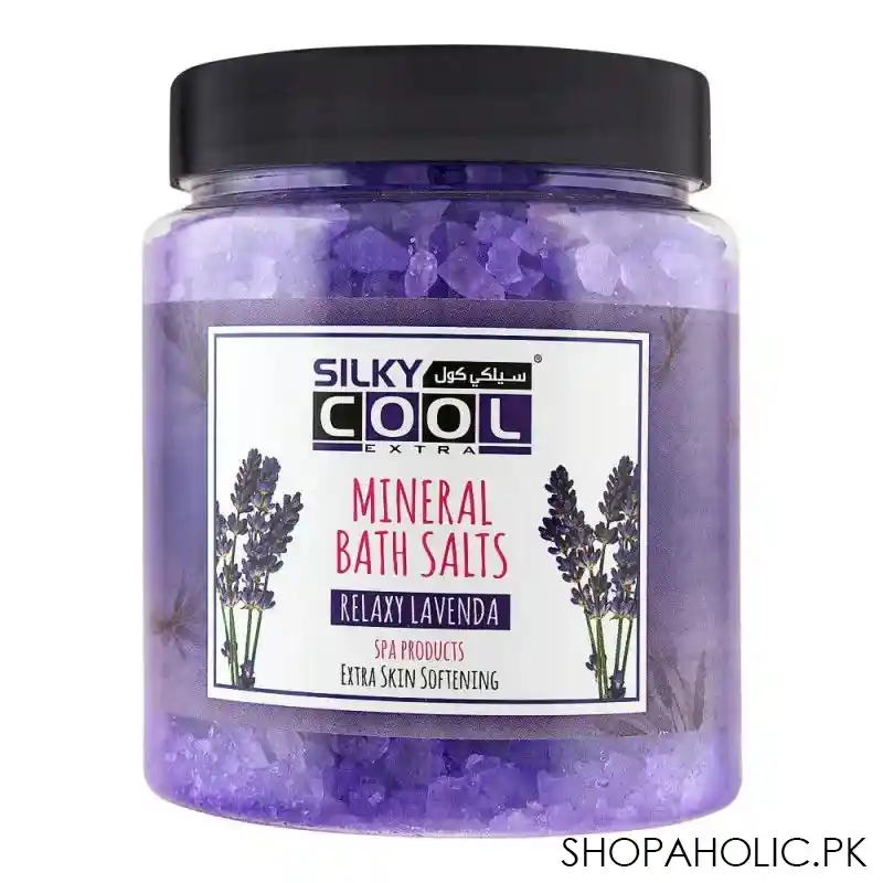 silky cool extra mineral bath salts, relaxy lavenda, 750g main image