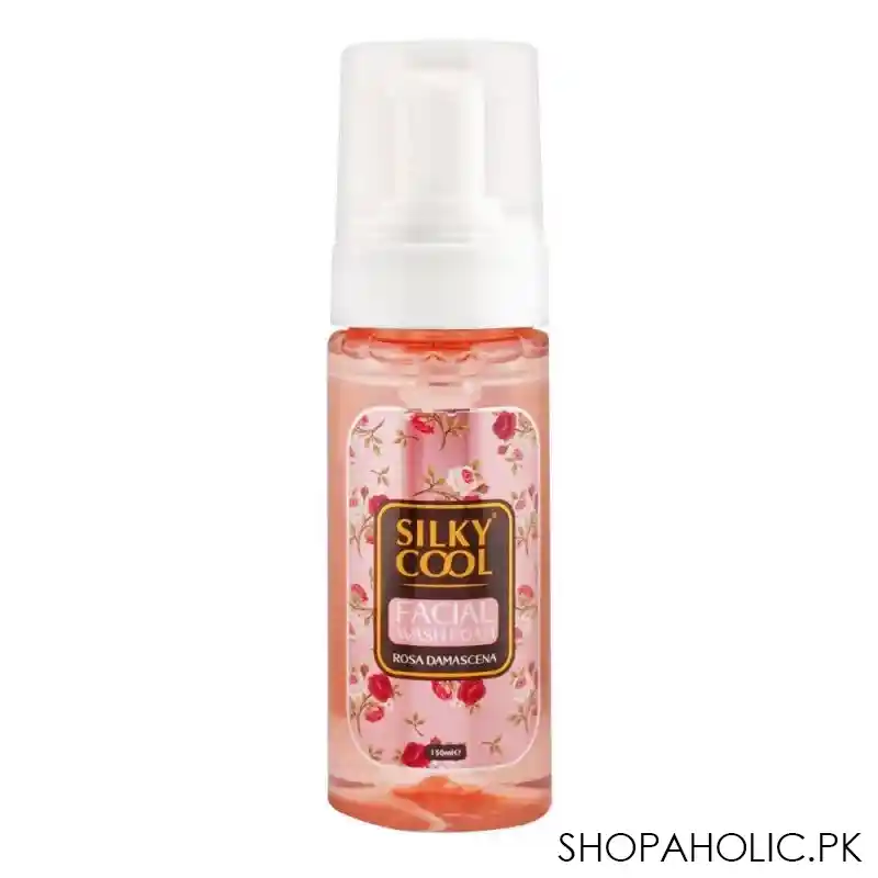 silky cool extra rosa damascena facial wash foam, 150ml main image