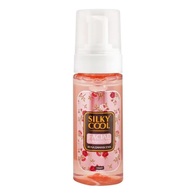 silky cool extra rosa damascena facial wash foam, 150ml main image