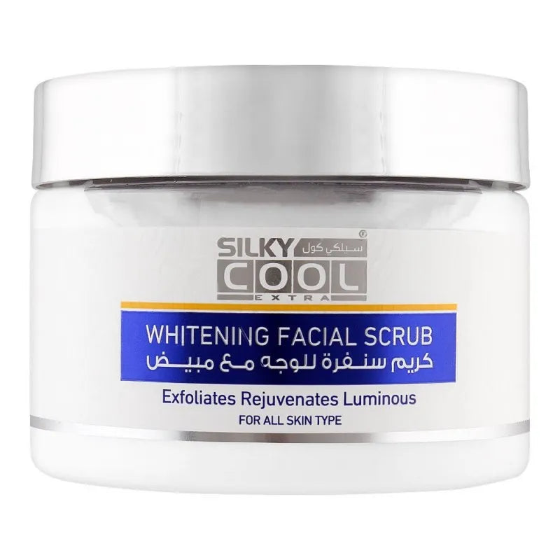 silky cool extra whitening facial scrub, all skin types, 350ml main image