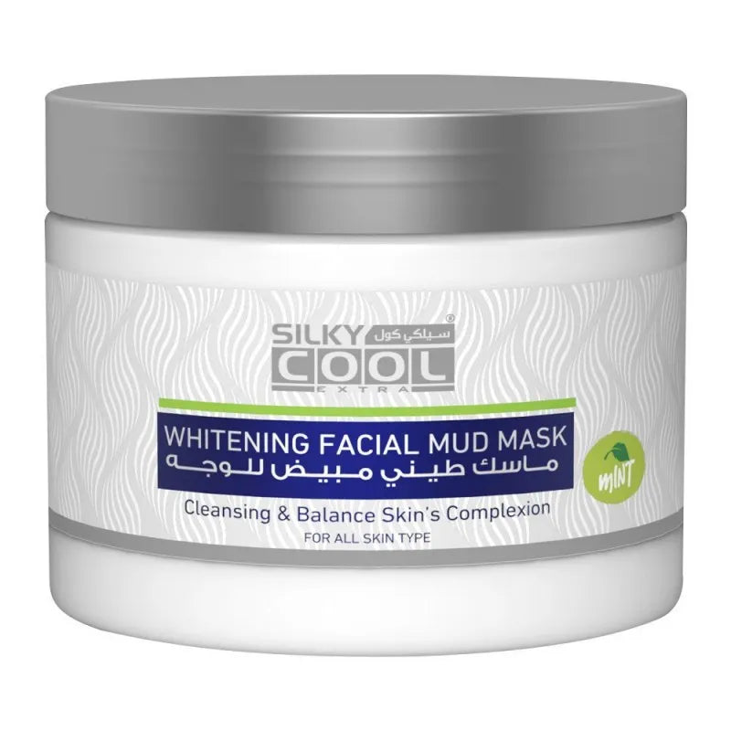 silky cool extra whitening mint facial mud face mask, all skin types, 350ml main image