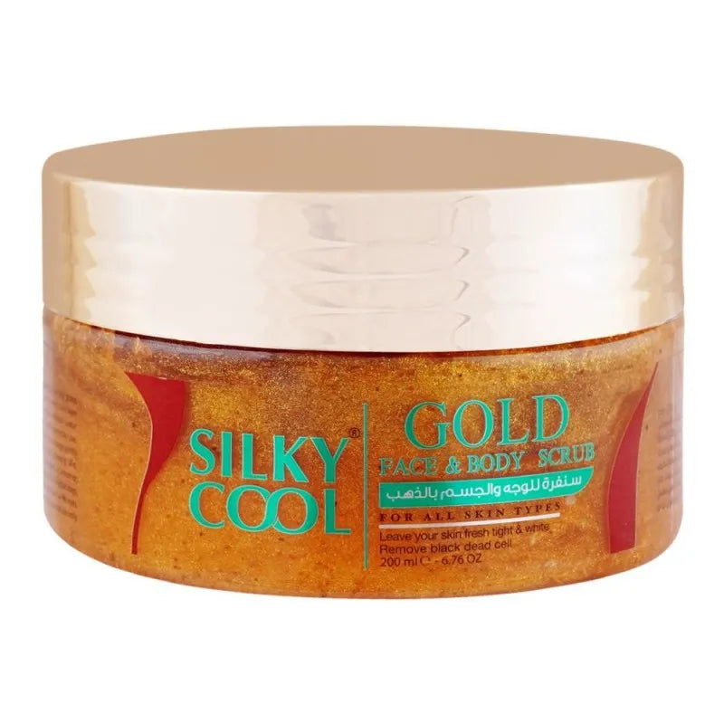 silky cool gold face & body scrub, for all skin types, 200ml main image