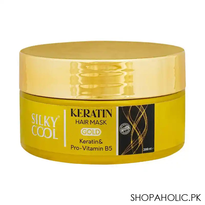 Silky Cool Gold Keratin & Pro-Vitamin B5 Keratin Hair Mask, 200ml - Main Image