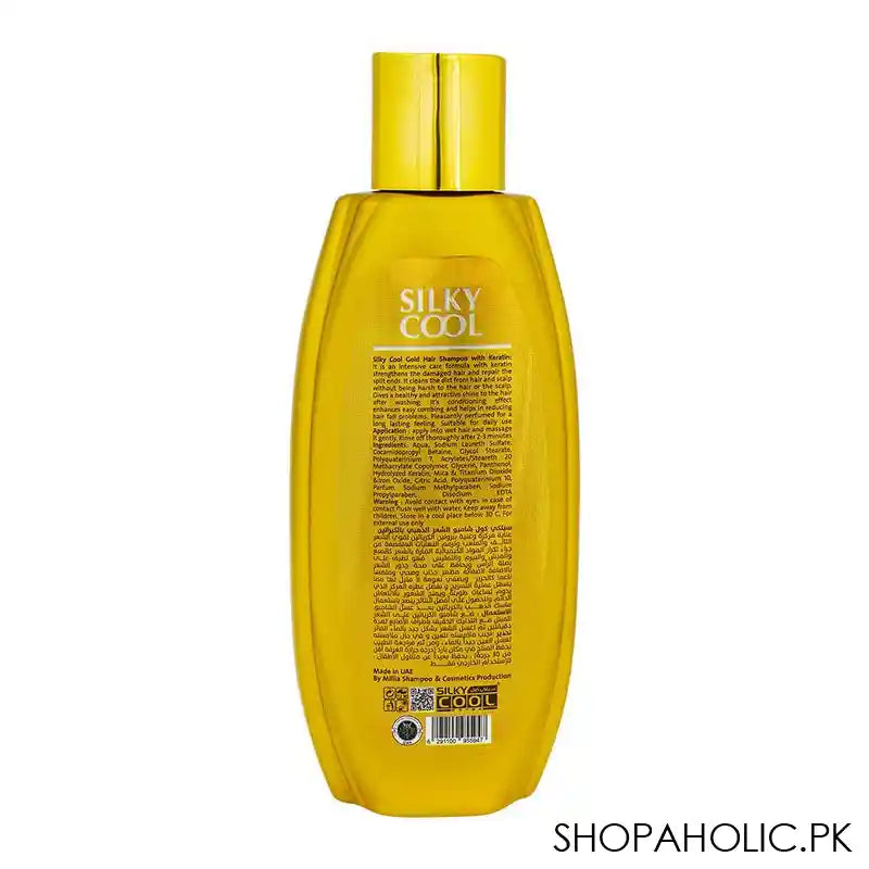 Silky Cool Gold Keratin & Pro-Vitamin B5 Keratin Shampoo, 250ml - Image 2