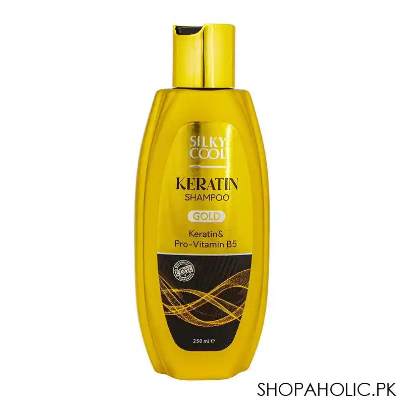 Silky Cool Gold Keratin & Pro-Vitamin B5 Keratin Shampoo, 250ml - Main Image