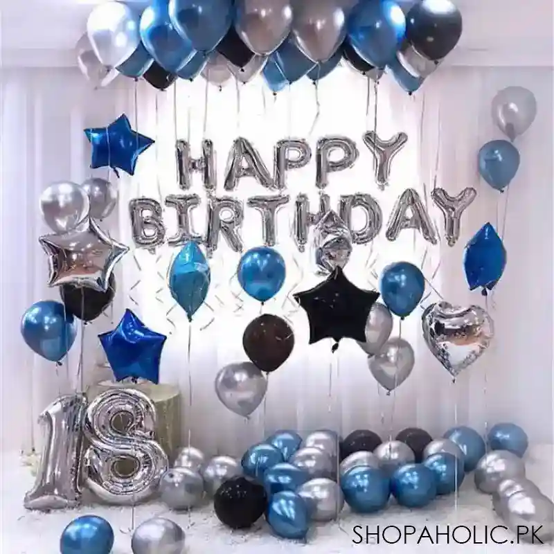 silver blue 73 pcs hbd party deal main image