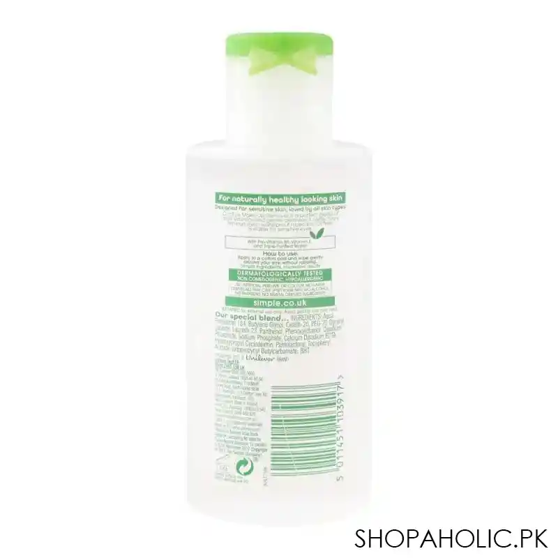 simple kind to skin eye makeup remover, alcohol + paraben free, 125ml image2