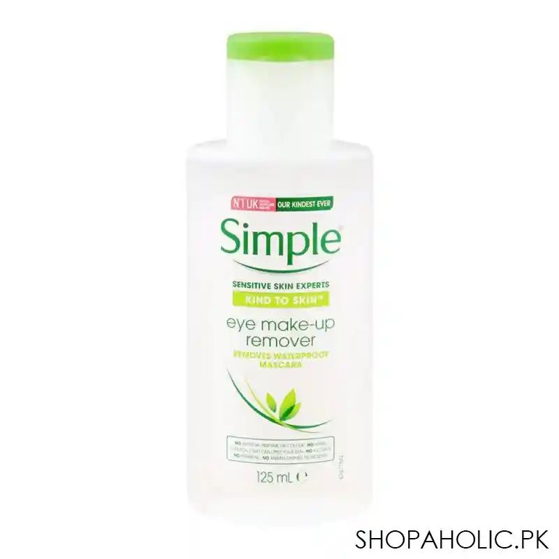 simple kind to skin eye makeup remover, alcohol + paraben free, 125ml main image