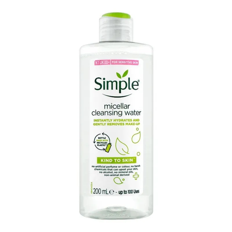 simple kind to skin micellar cleansing water, alcohol + paraben free, 200ml main image