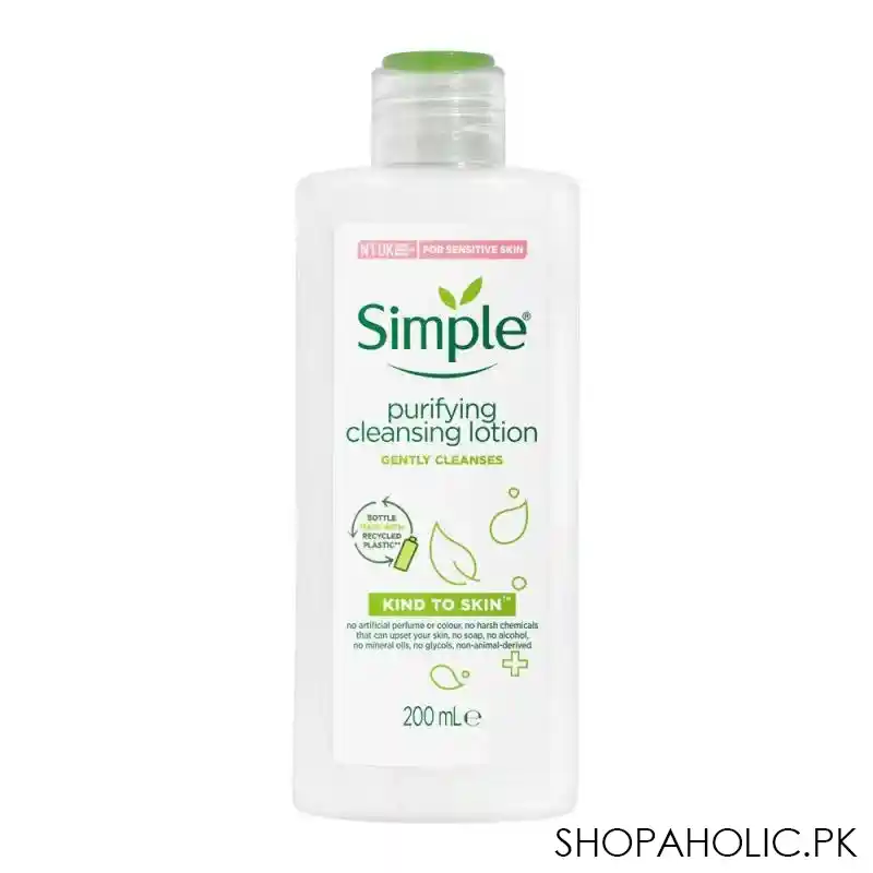 simple kind to skin purifying cleansing lotion, 200ml main image