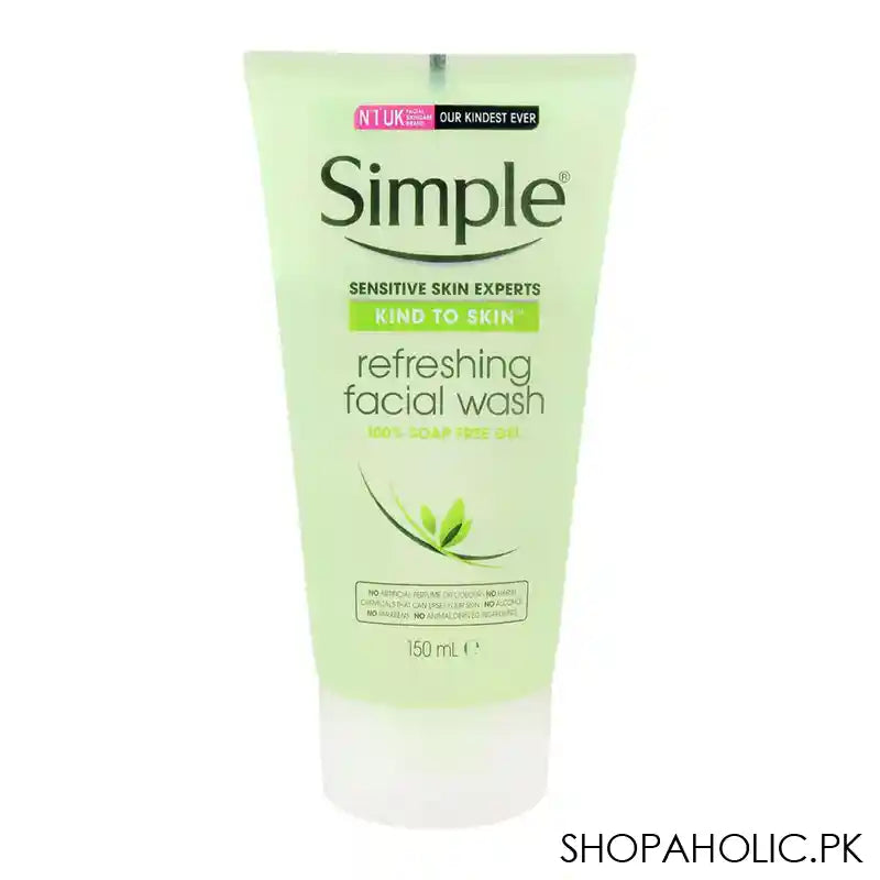 Simple Kind To Skin Refreshing Facial Wash Gel, Alcohol + Paraben Free, 150ml - Main Image