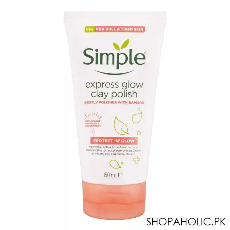 Simple Protect 'N' Glow Express Glow Clay Polish, For Dull & Tired Skin, 150ml - Main Image