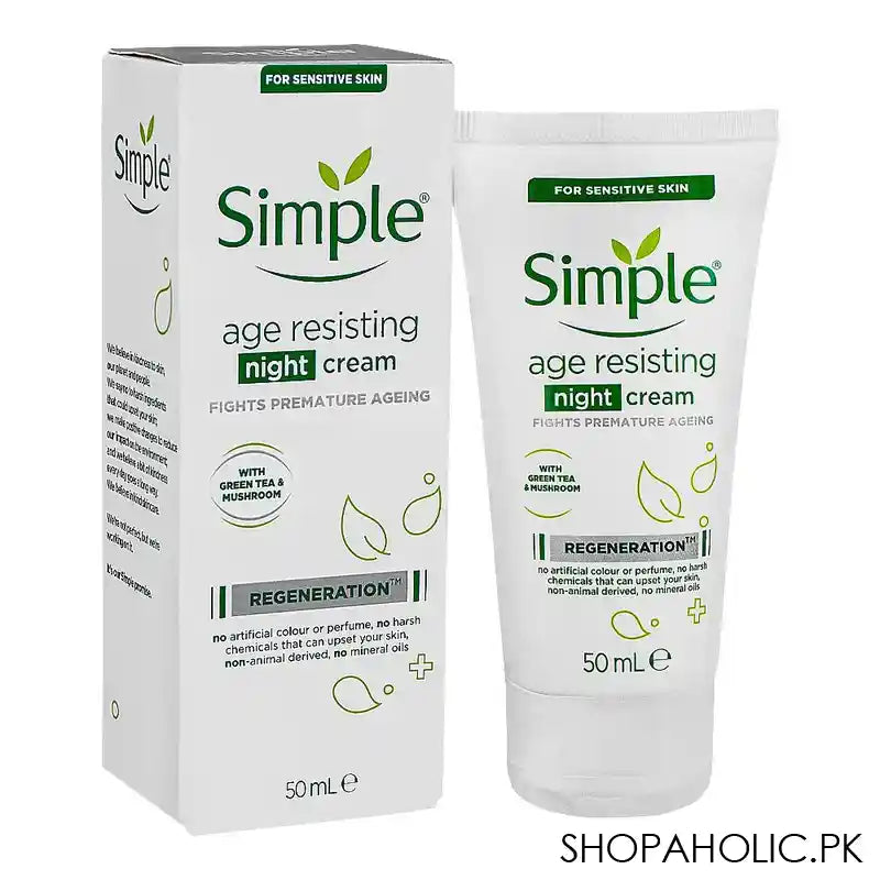 Simple Regeneration Age Resisting Night Cream, For Sensitive Skin, 50ml - Main Image