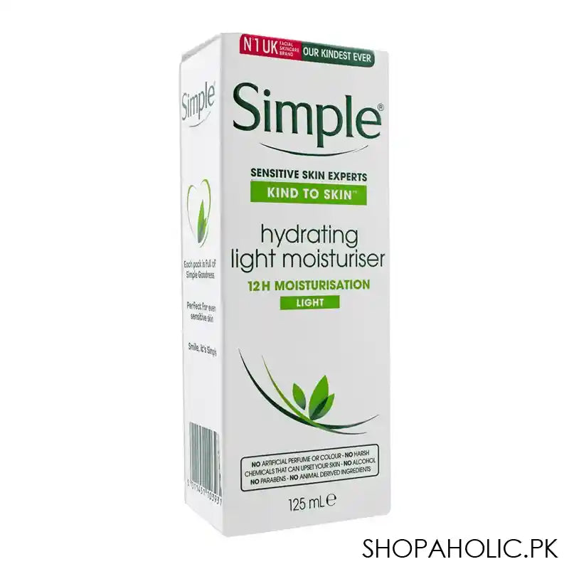 Simple Sensitive Skin Experts Hydrating Light Moisturiser, Light, Alcohol & Paraben Free, 125ml - Main Image