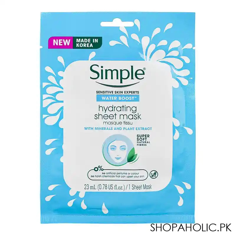 Simple Sensitive Skin Experts Mineral And Plant Extract Hydrating Sheet Mask, 23ml - Main Image