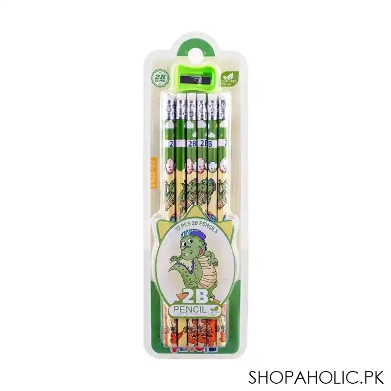 sj 2b pencil, green, 12 pack, zy 3253 main image