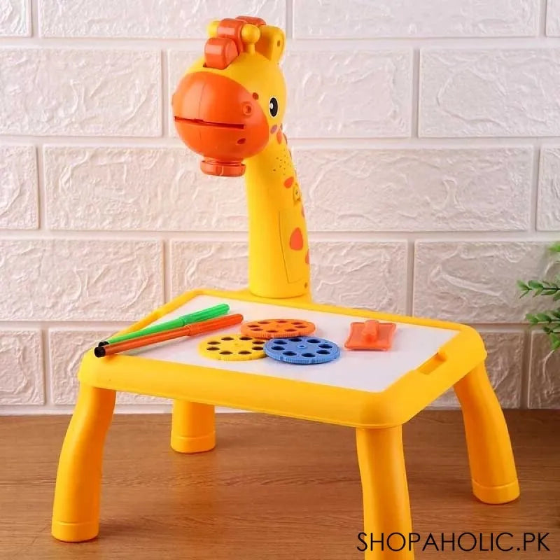 smart giraffe style projector desk with light and music learning painting drawing toy image3