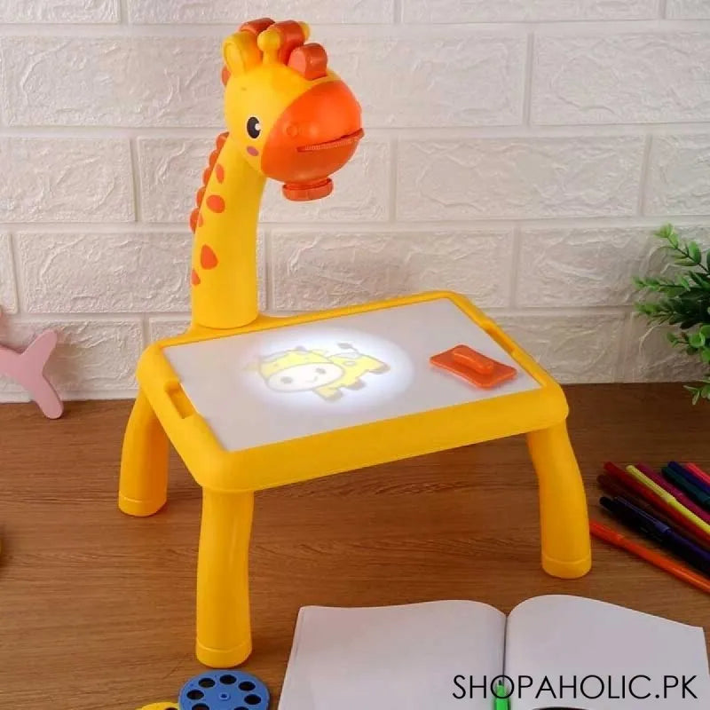 smart giraffe style projector desk with light and music learning painting drawing toy image8