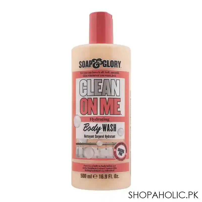 soap & glory clean on me hydrating body wash, 500ml main image