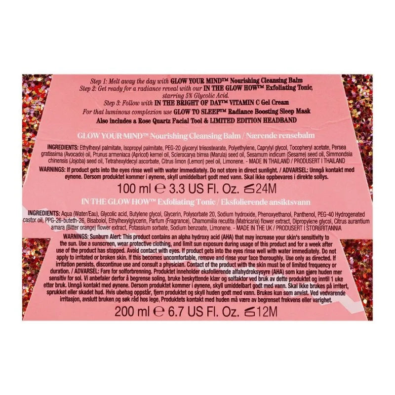 soap & glory glow all out gift set, cleansing balm + tonic + gel cream + sleeping mask image4