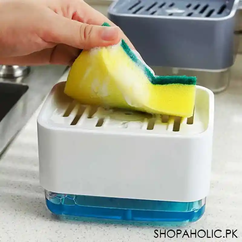 soap pump dispenser with sponge holder caddy main image