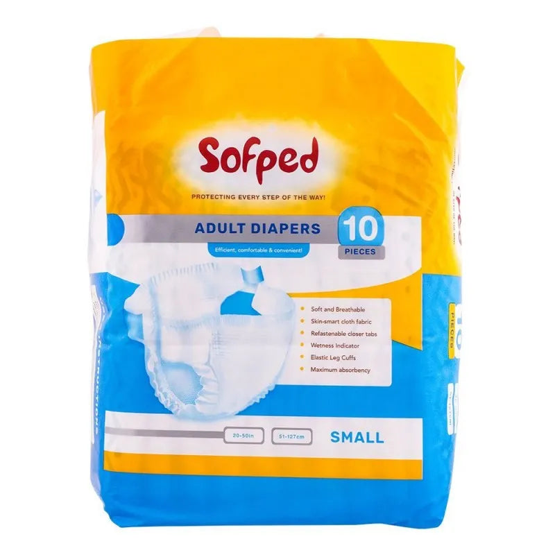 sofped adults diapers, 51 127cm, small, 10 pack image2