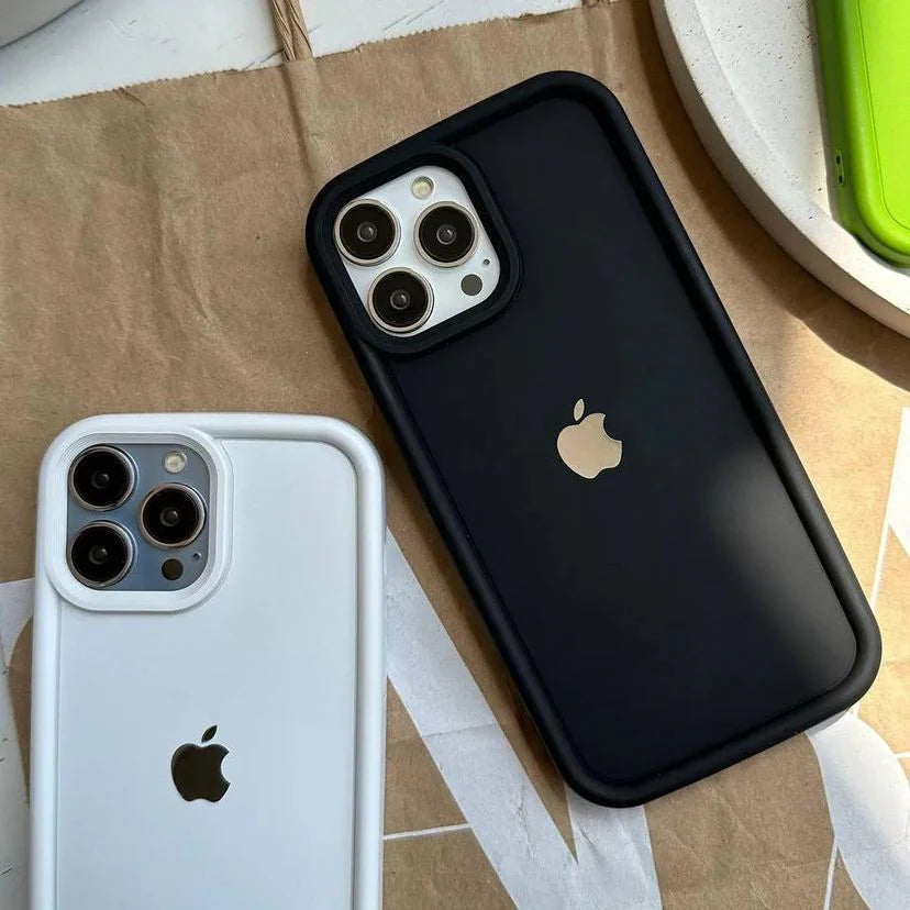 Solid Silicone Apple Logo iPhone Case Cover