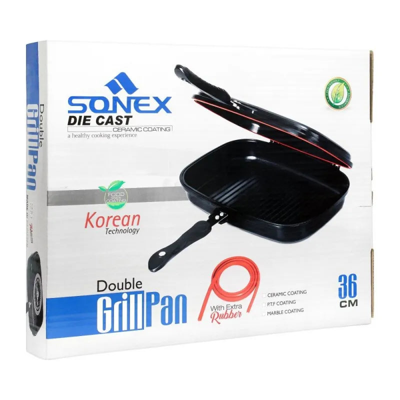 sonex die cast double grill pan, 36cm, 14.1 inches, 52342 image2