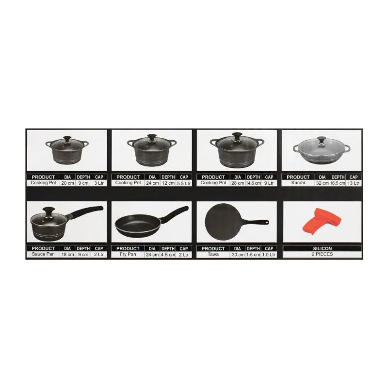 sonex die cast eden plus cooking set, 20 pieces, 52339 image5