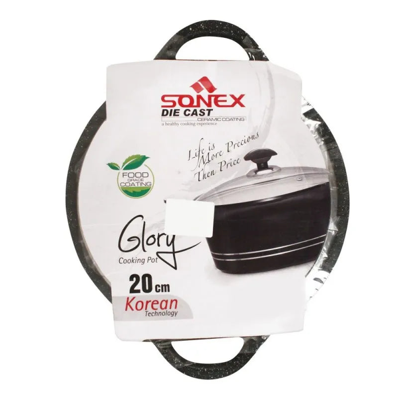 sonex soft touch knob glory pot 20cm, black and brown, 53122 image2