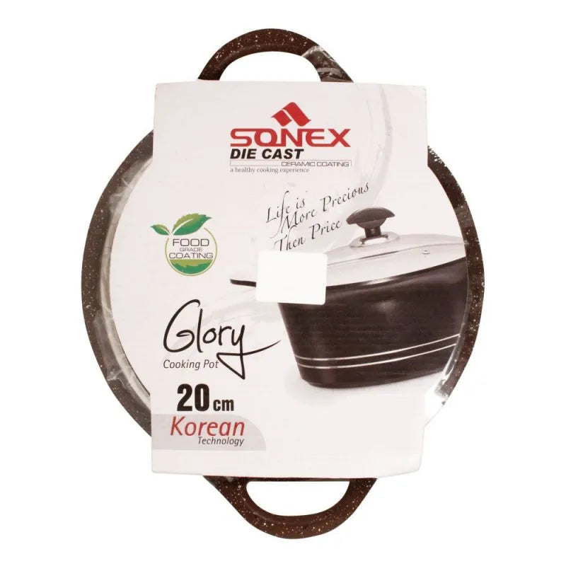 sonex soft touch knob glory pot 20cm, black and brown, 53122 image5